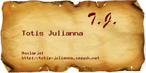 Totis Julianna névjegykártya